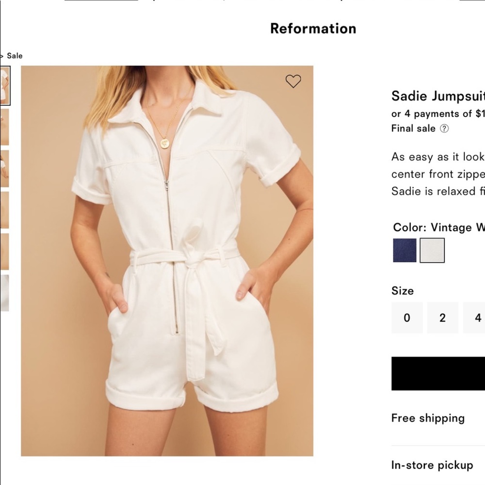 Reformation Sadie Romper NWT